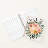 Carnet Monogramme Automne Aquarelle Russe Rose à faire Li (Intérieur)