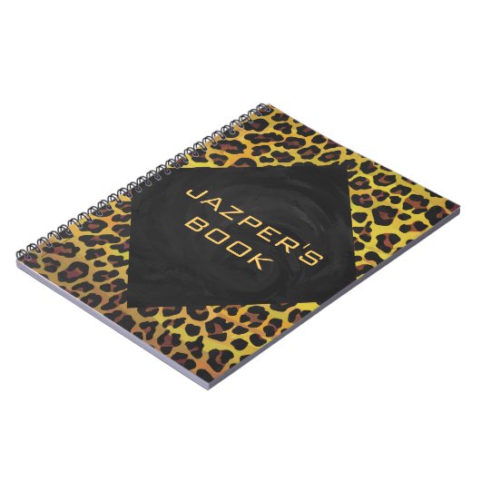 Carnet Monogramme avec léopard Brown et jaune (Côté gauche)