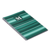 Carnet Monogramme bandes turquoises (Côté Droit)