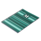 Carnet Monogramme bandes turquoises (Côté gauche)