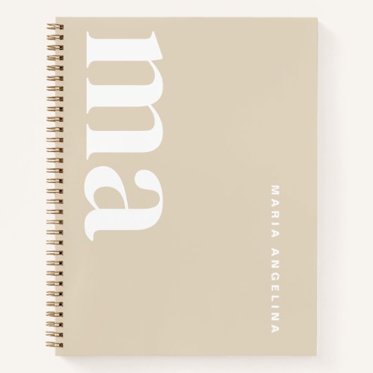 Carnet Monogramme beige simple (Devant)
