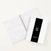 Carnet Monogramme bicolore moderne noir et blanc (Intérieur)