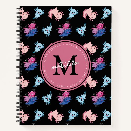 Carnet Monogramme Black Axolotl Enfant  (Devant)