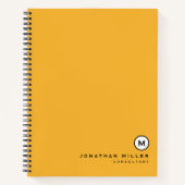 Carnet Monogramme blanc jaune professionnel (Devant)