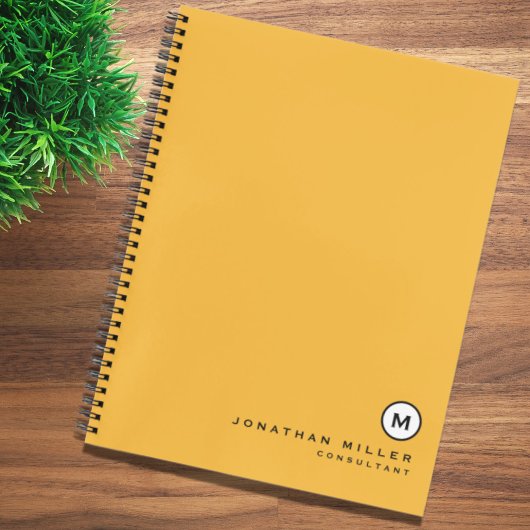 Carnet Monogramme blanc jaune professionnel