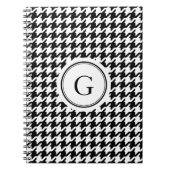 Carnet Monogramme blanc noir chic de motif de (Devant)