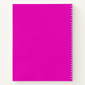 Carnet Monogramme blanc rose chaud Nom personnalisé initi (Dos)
