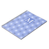 Carnet Monogramme bleu cercles motif (Côté gauche)