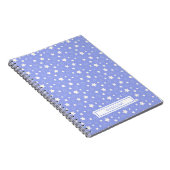 Carnet Monogramme Bleu Clair Étoiles Blanches Fantaisiste (Côté Droit)