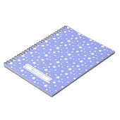 Carnet Monogramme Bleu Clair Étoiles Blanches Fantaisiste (Côté gauche)