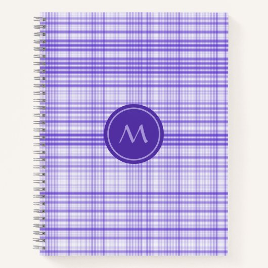 Carnet Monogramme bleu clair lisse (Devant)
