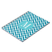 Carnet Monogramme bleu de coutume de Chevron (Côté gauche)