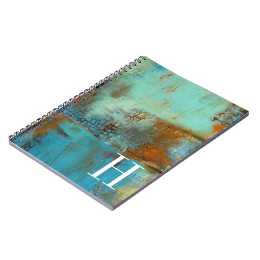 Carnet Monogramme | Bleu deja (Côté gauche)