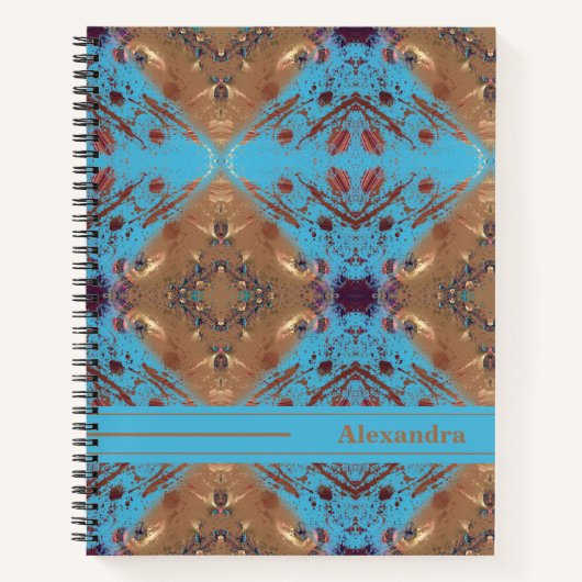 Carnet Monogramme bleu et bronze (Devant)