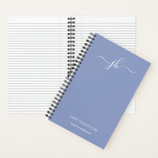 Carnet Monogramme bleu et nom (À l'intérieur)