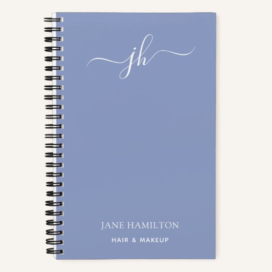 Carnet Monogramme bleu et nom (Recto)