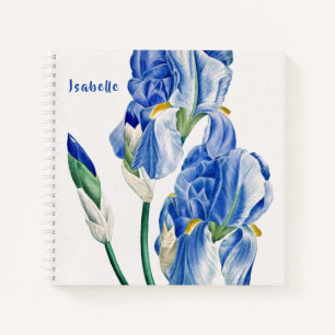 Carnet Monogramme bleu Irises