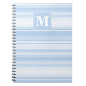Carnet Monogramme Bleu rayures (Devant)