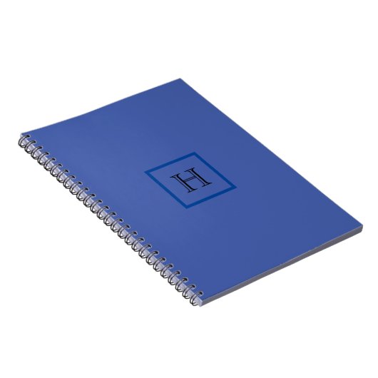 Carnet Monogramme Bleu Simple Design Moderne Initiale (Côté Droit)