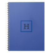 Carnet Monogramme Bleu Simple Design Moderne Initiale (Devant)