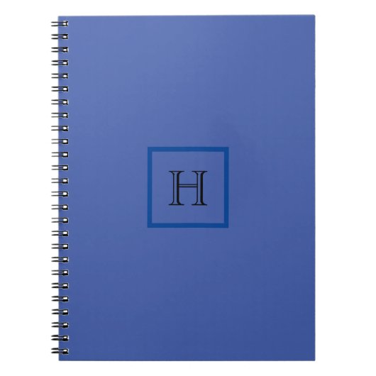 Carnet Monogramme Bleu Simple Design Moderne Initiale (Devant)