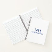 Carnet Monogramme bleu simple moderne (Intérieur)