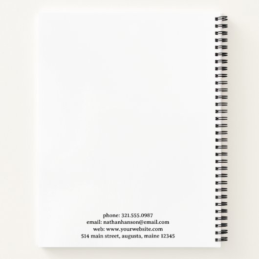 Carnet Monogramme bleu simple moderne (Dos)