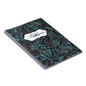 Carnet Monogramme Blue Black Grey Scrolls (Côté Droit)