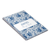Carnet Monogramme Blue Chinoiserie écureuil Woodland Rece (Côté Droit)
