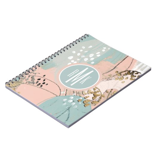 Carnet Monogramme | Blush & Gold I (Côté gauche)