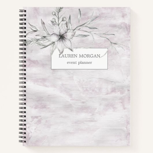 Carnet monogramme botanique de pochoir rustique (Devant)