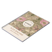 Carnet Monogramme botanique Fleur sauvage moderne et tend (Côté gauche)