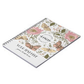 Carnet Monogramme botanique Fleur sauvage moderne et tend (Côté gauche)