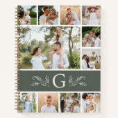 Carnet Monogramme botanique vert 11 Photo Collage (Devant)