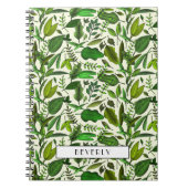 Carnet Monogramme botanique vert moderne (Devant)