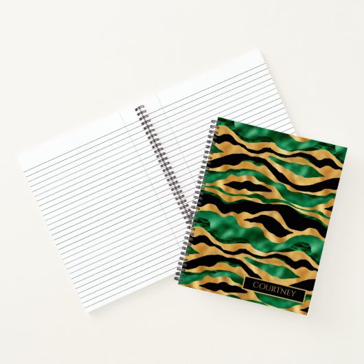 Carnet Monogramme brillant en or vert et en tigre noir (Intérieur)