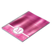 Carnet Monogramme brillant rose étincelant (Côté gauche)