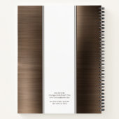 Carnet Monogramme Bronze Brown brossé métal affaires (Dos)