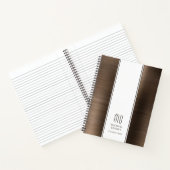 Carnet Monogramme Bronze Brown brossé métal affaires (Intérieur)