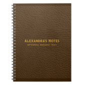 Carnet Monogramme Brown en cuir look de la texture (Devant)