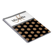 Carnet Monogramme Brown Pois noir blanc (Côté Droit)