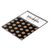 Carnet Monogramme Brown Pois noir blanc (Côté gauche)