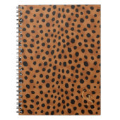 Carnet Monogramme brun chic d'impression de guépard (Devant)