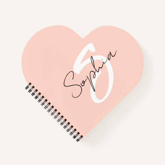 Carnet Monogramme Calligraphie Notes d'étude Classeur ave (Devant)