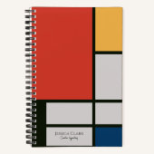 Carnet Monogramme Carré De Stijl Inspiré (Recto)