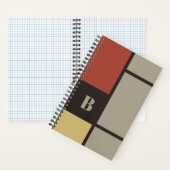 Carnet Monogramme Carré De Stijl Inspiré (À l'intérieur)
