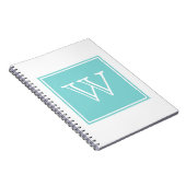 Carnet Monogramme Carré Turquoise (Côté Droit)