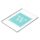 Carnet Monogramme Carré Turquoise (Côté gauche)