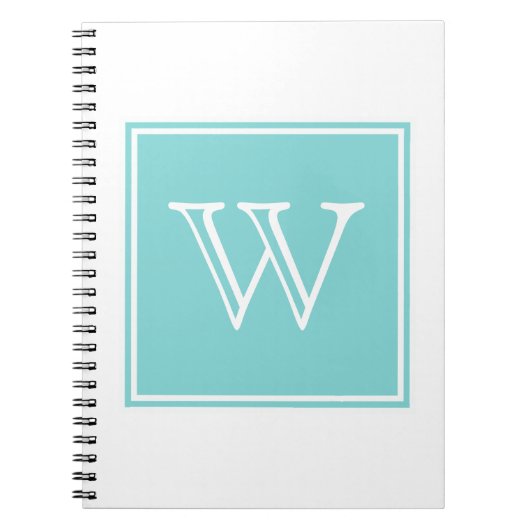 Carnet Monogramme Carré Turquoise (Devant)