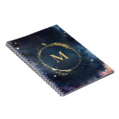 Carnet Monogramme céleste Blue Gold Galaxy Sky Planètes (Côté Droit)